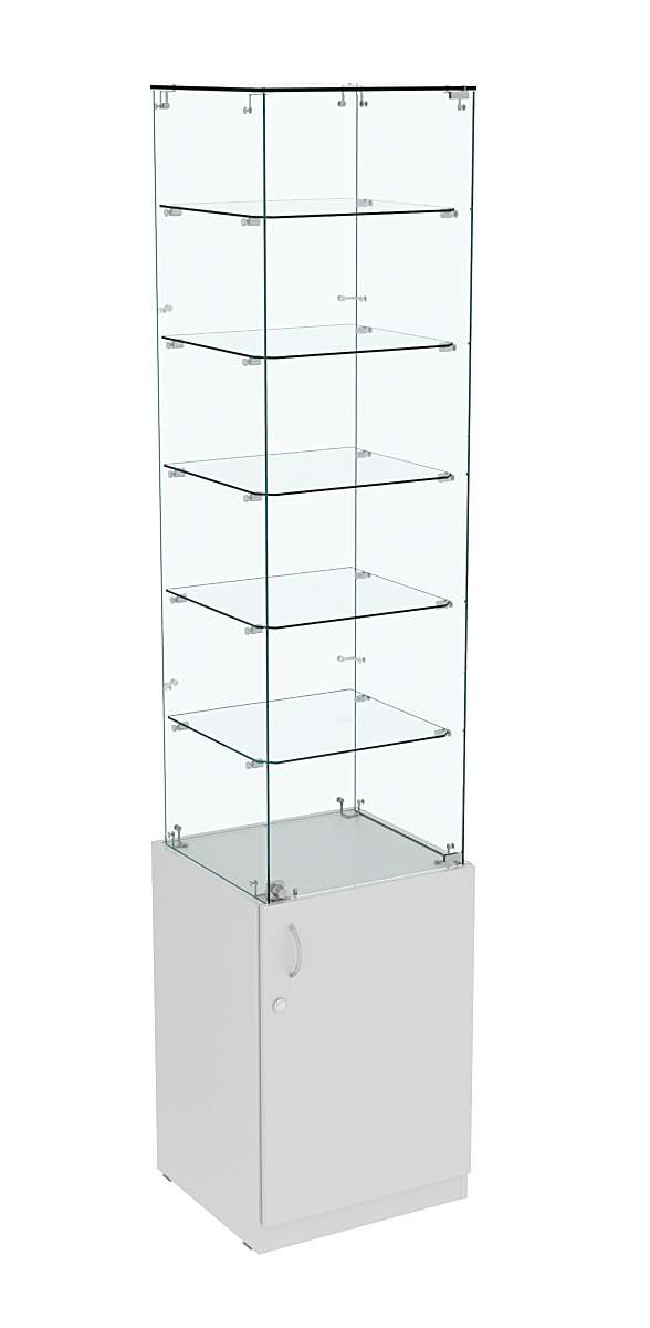 Высокая витрина ИСТРА №806 (задняя стенка - стекло) Серый