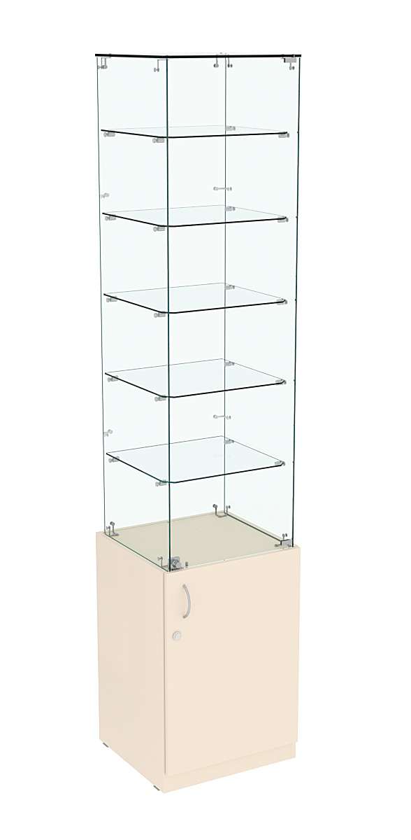 Высокая витрина ИСТРА №806 (задняя стенка - стекло) Крем Вайс