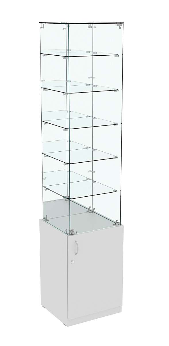 Высокая витрина ИСТРА №808 (задняя стенка - зеркало) Серый