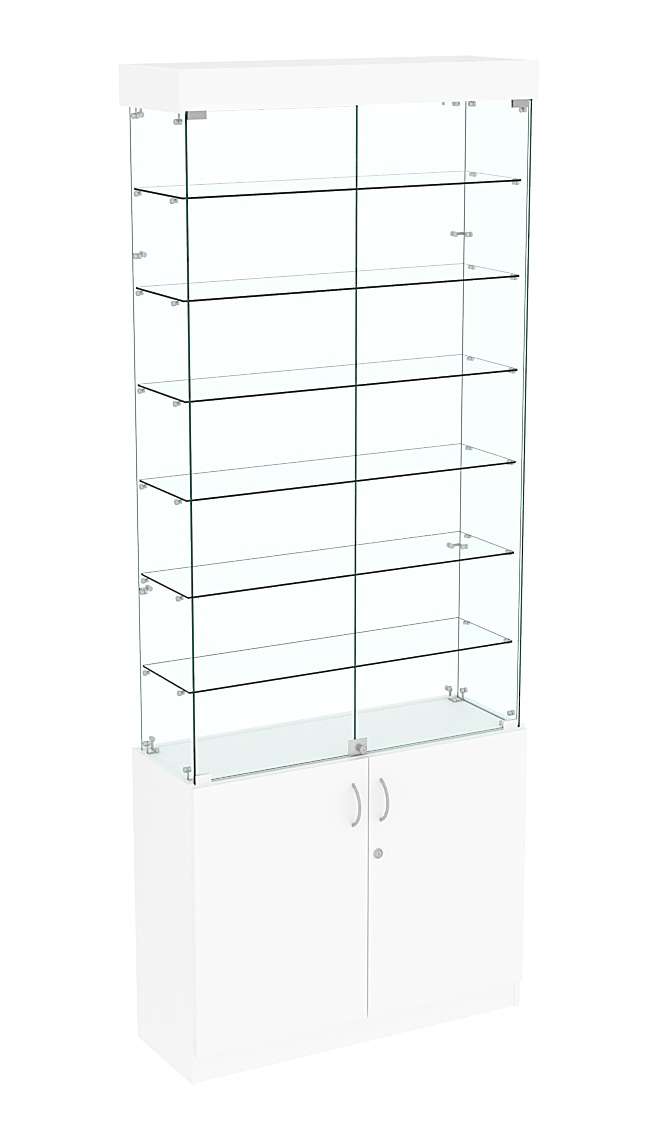 Высокая витрина ИСТРА №731 (задняя стенка - стекло) Белый