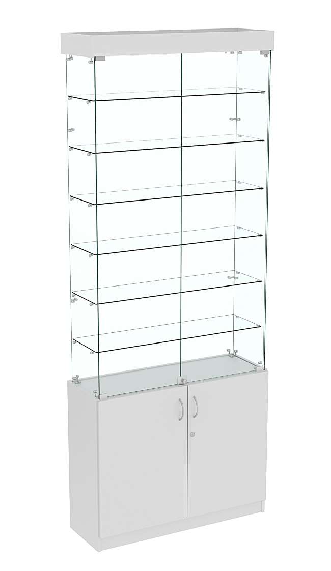 Высокая витрина ИСТРА №731 (задняя стенка - стекло) Серый
