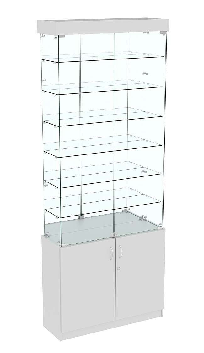 Высокая витрина ИСТРА №732 (задняя стенка - зеркало) Серый