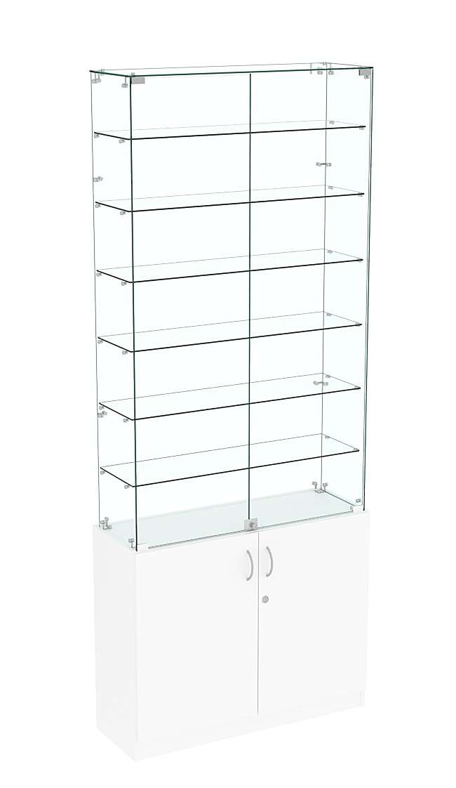 Высокая витрина ИСТРА №733 (задняя стенка - стекло) Белый