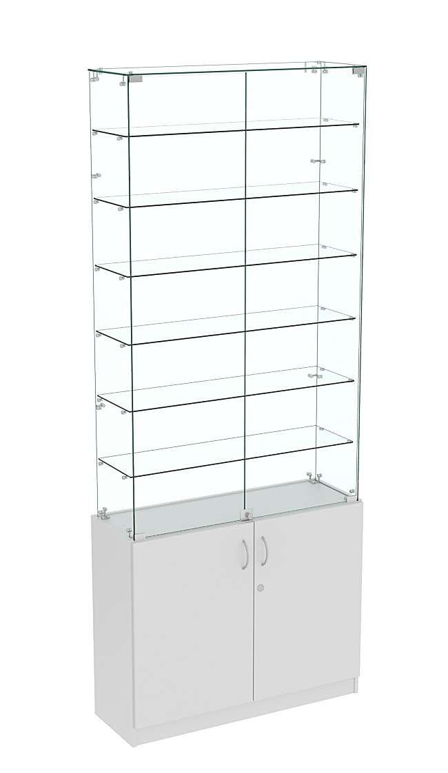 Высокая витрина ИСТРА №733 (задняя стенка - стекло) Серый