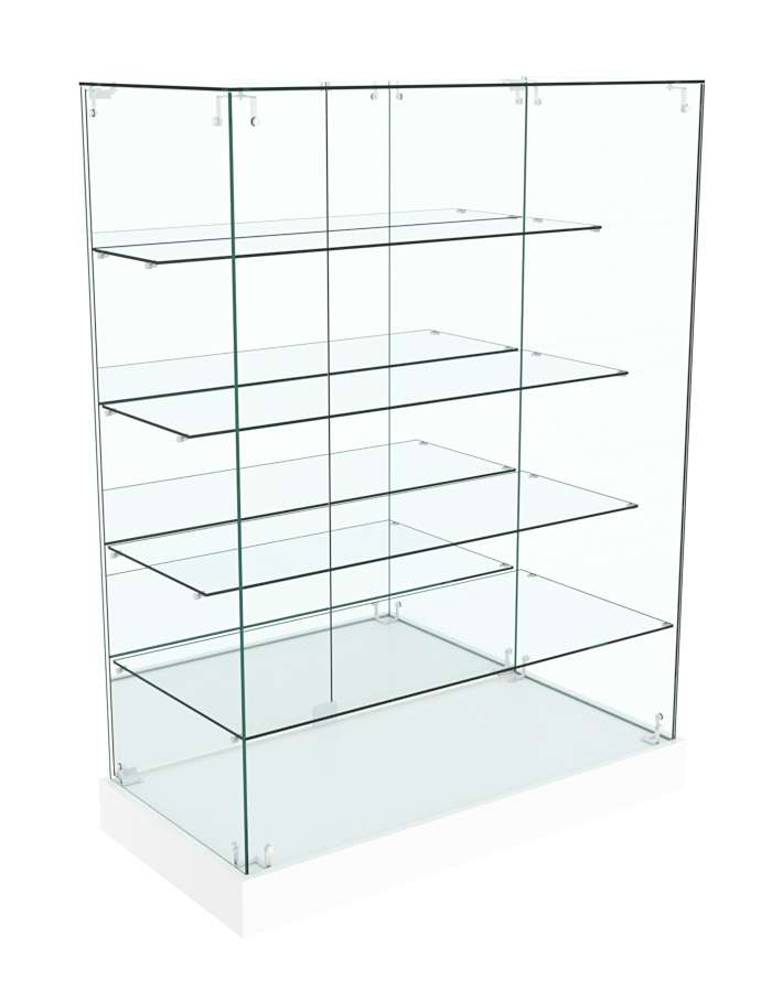 Прилавок ОТРАЖЕНИЕ с четырьмя стеклянными полками №9 Белый