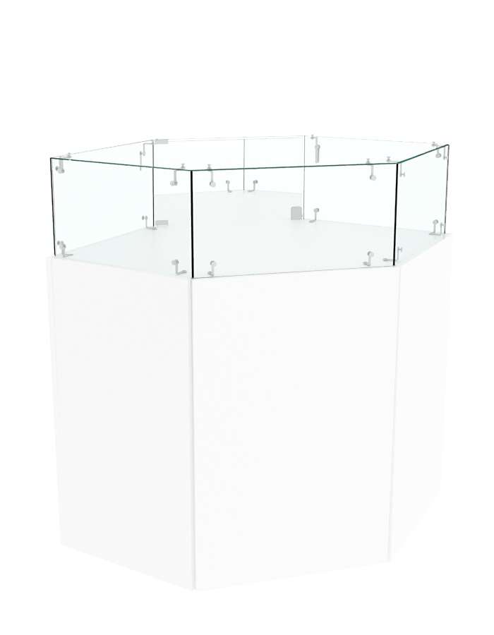 Прилавок с распашными дверками ОТРАЖЕНИЕ №16 угловой Белый