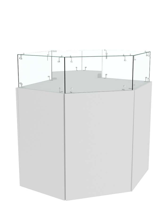 Прилавок с распашными дверками ОТРАЖЕНИЕ №16 угловой Серый