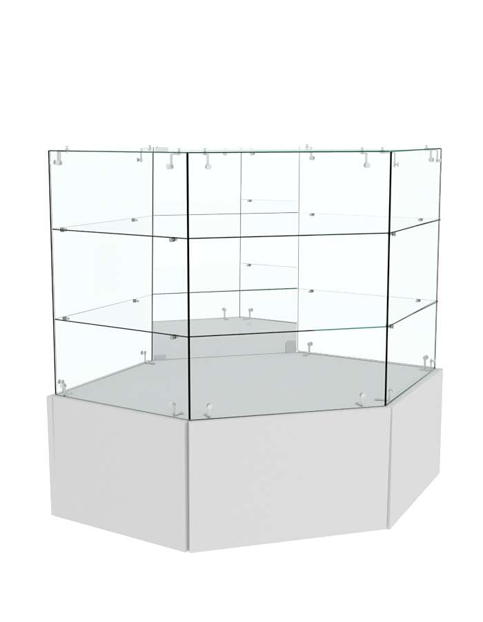 Прилавок угловой на подиуме ОТРАЖЕНИЕ №18  Серый