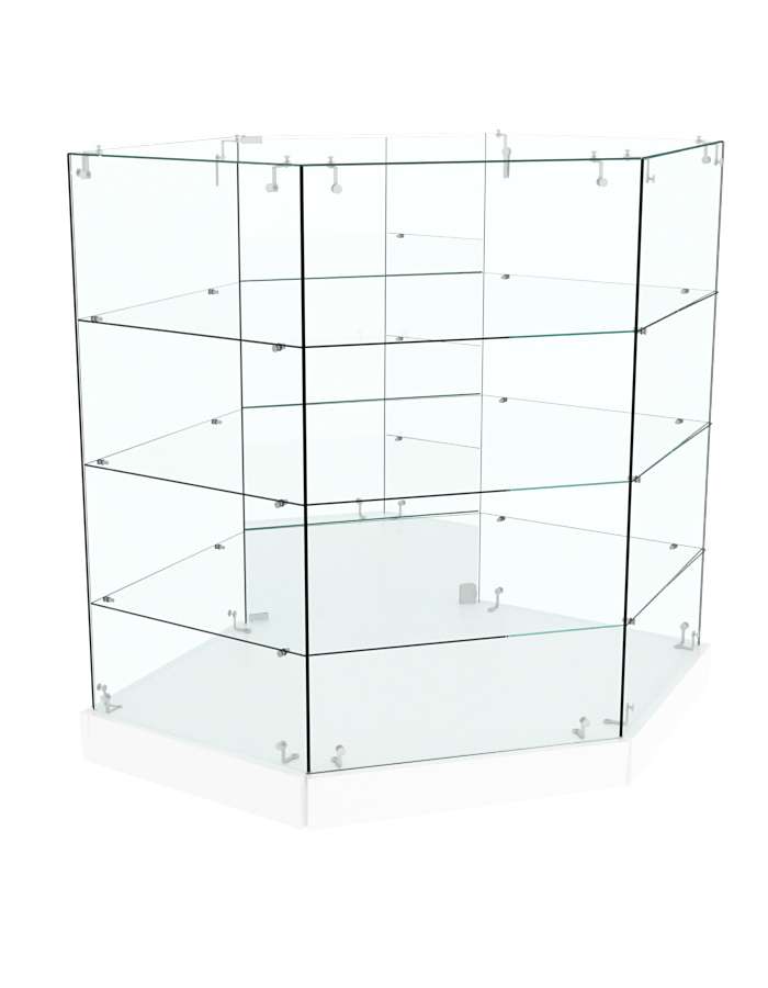 Прилавок ОТРАЖЕНИЕ на подставке №19 угловой Белый