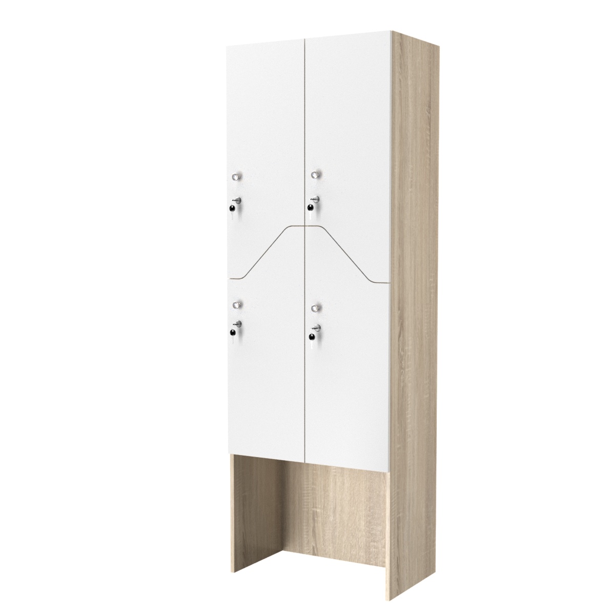 Шкаф для раздевалок СТАНДАРТ-Элегия №3-2Б Дуб Сонома + Белый