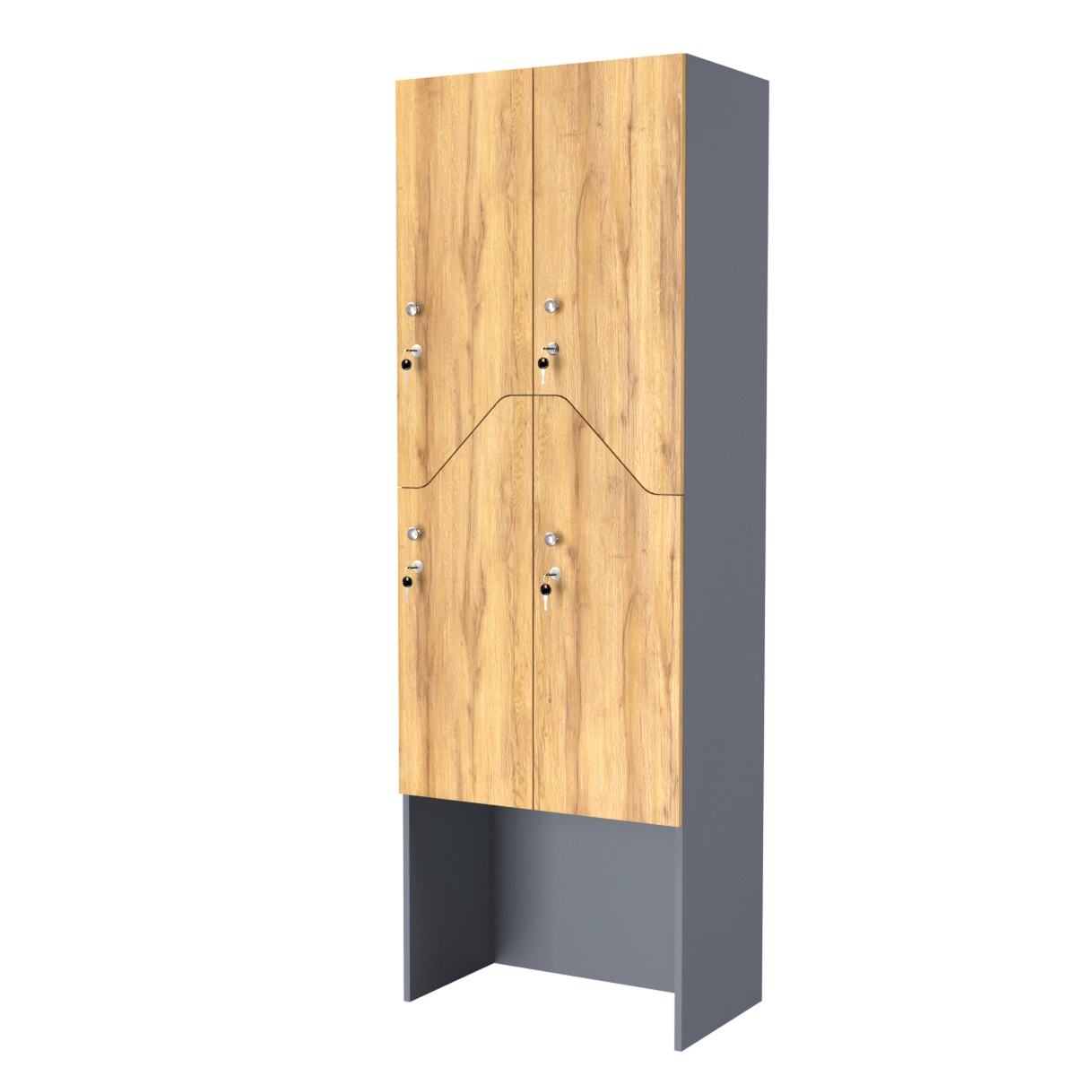 Шкаф для раздевалок СТАНДАРТ-Элегия №3-2Б Темно-серый и Дуб Золотистый