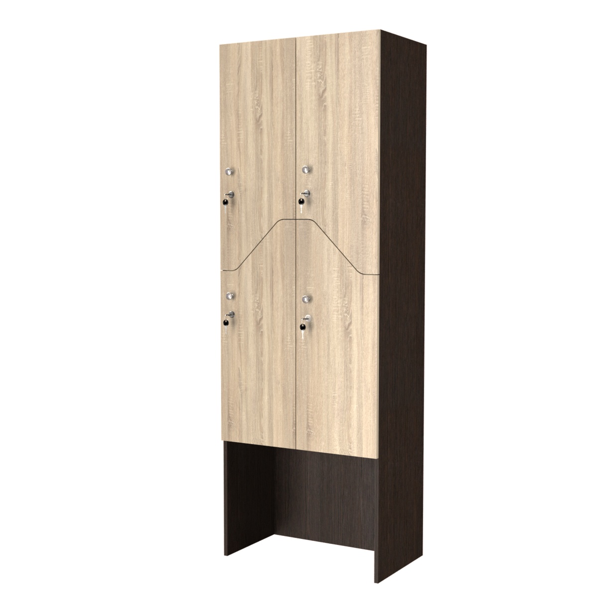 Шкаф для раздевалок СТАНДАРТ-Элегия №3-2Б Дуб Венге + Дуб Сонома