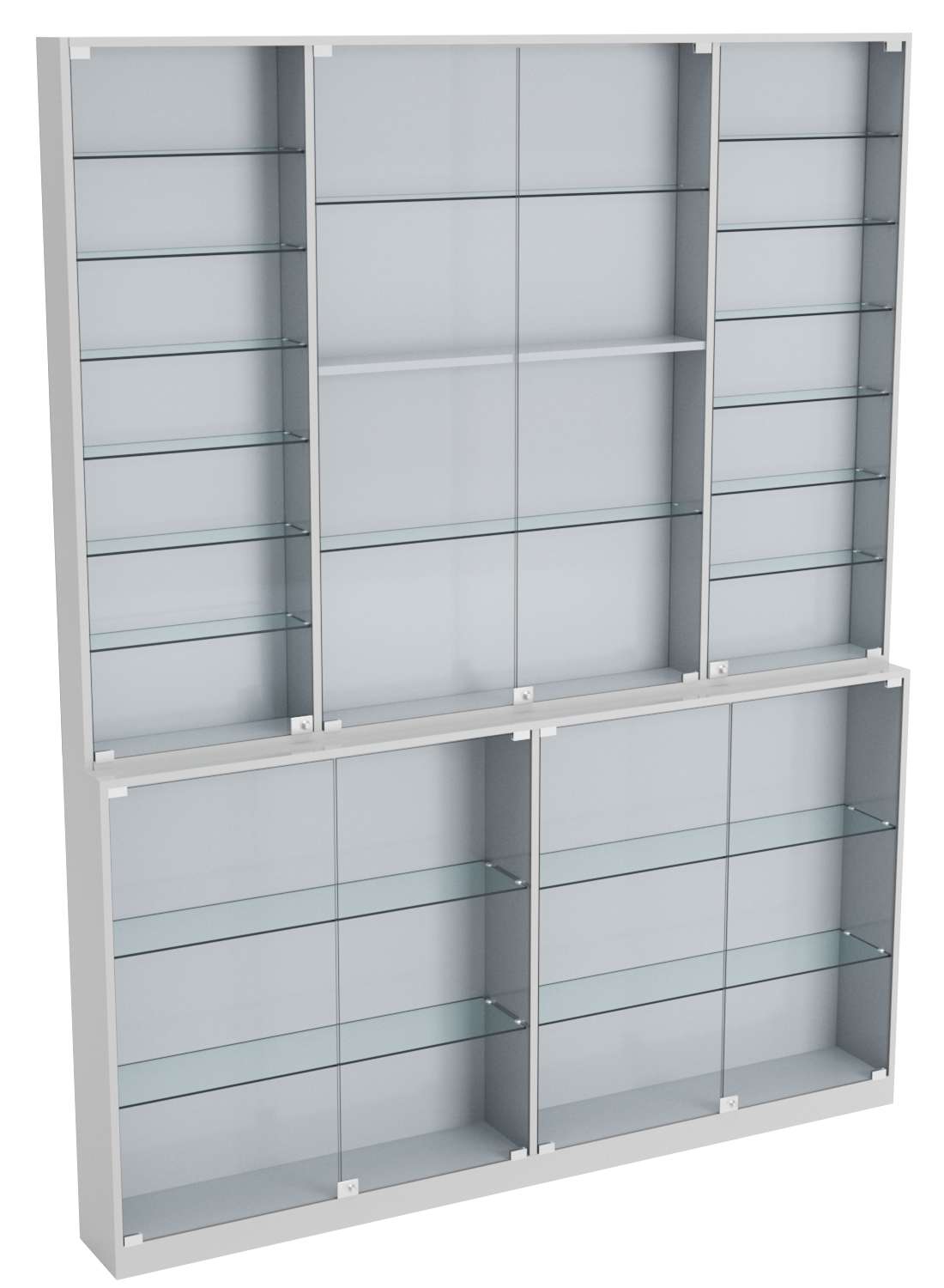 Витрина из ДСП Эконом №9-1 (задняя стенка ДВП) Серый