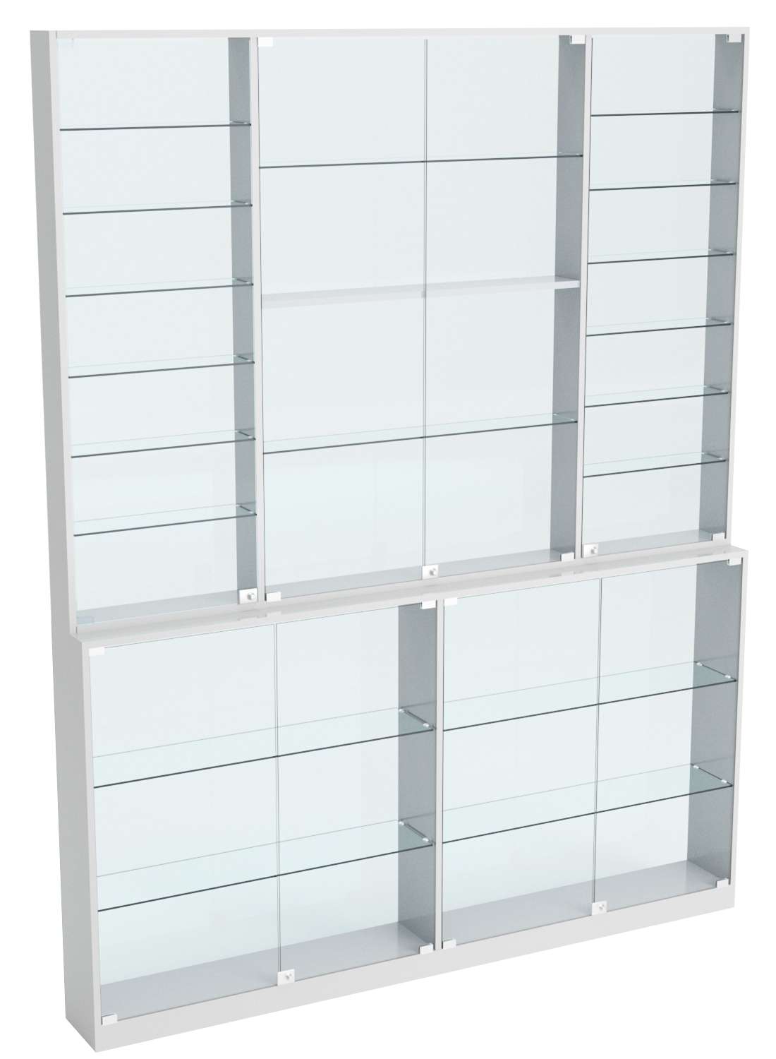 Витрина из ДСП Эконом №9-2 (задняя стенка Стекло) Серый