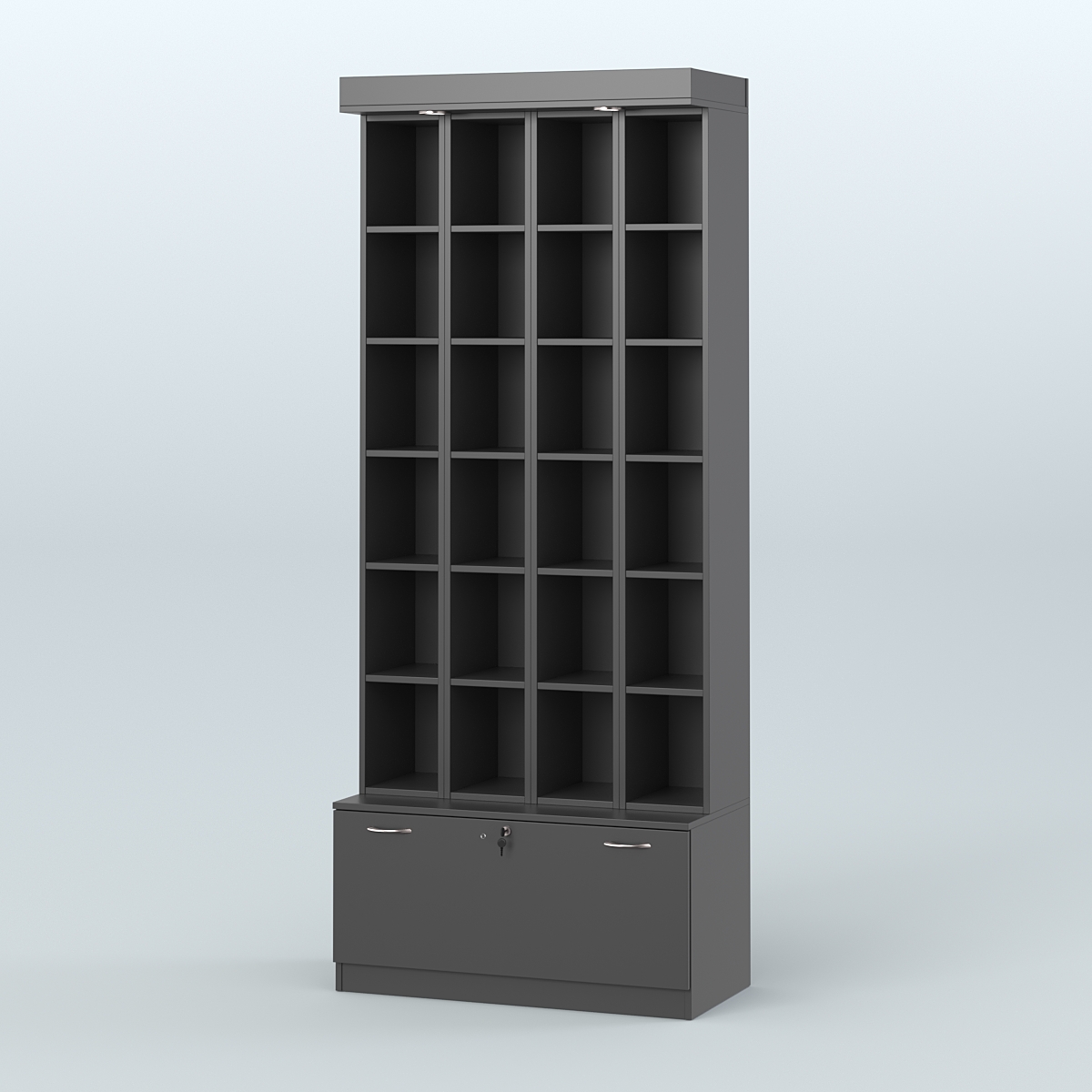 Витрина с ячейками для чая и кофе №1-1 (Т16) - задняя стенка ДВП Черный