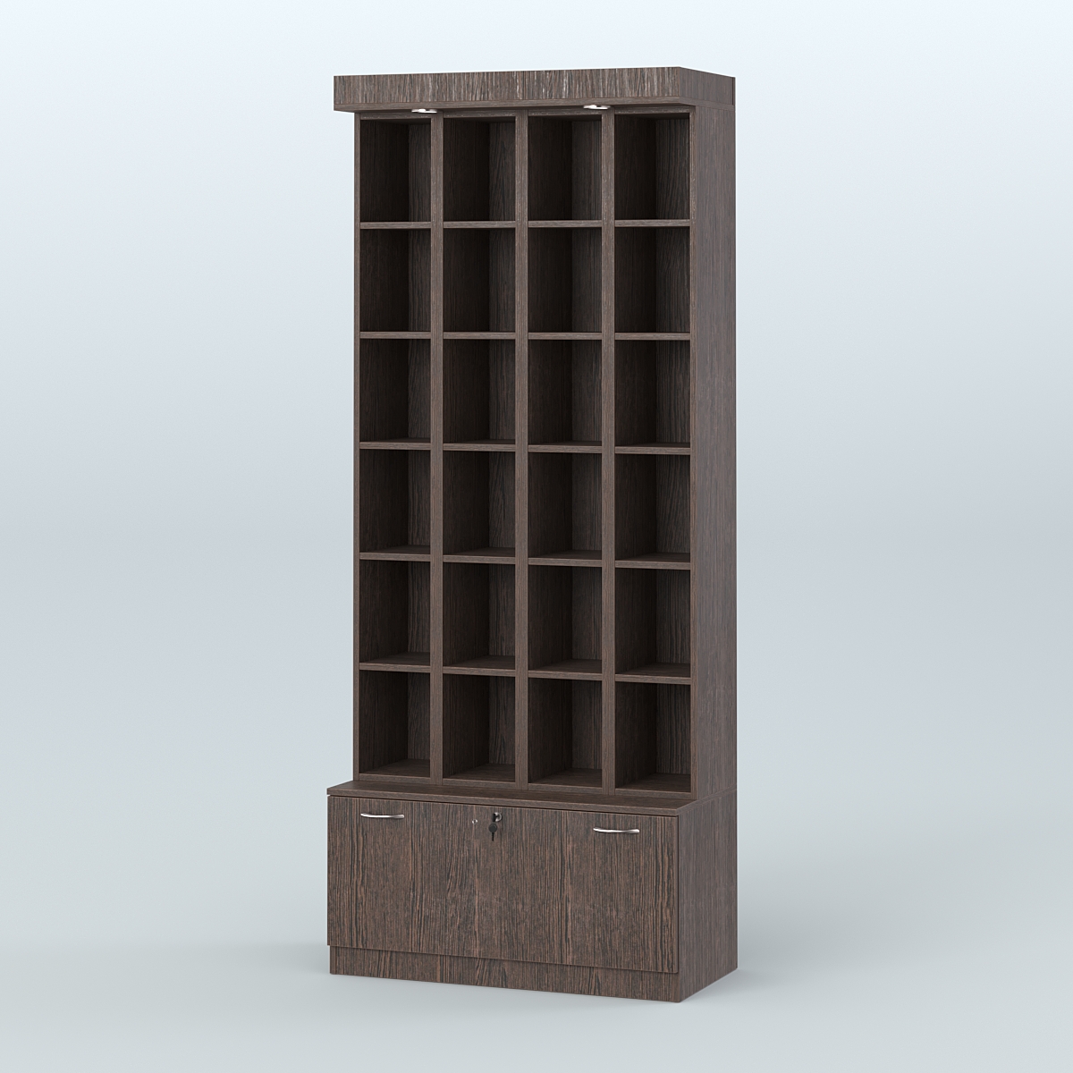 Витрина с ячейками для чая и кофе №1-1 (Т16) - задняя стенка ДВП Дуб Венге