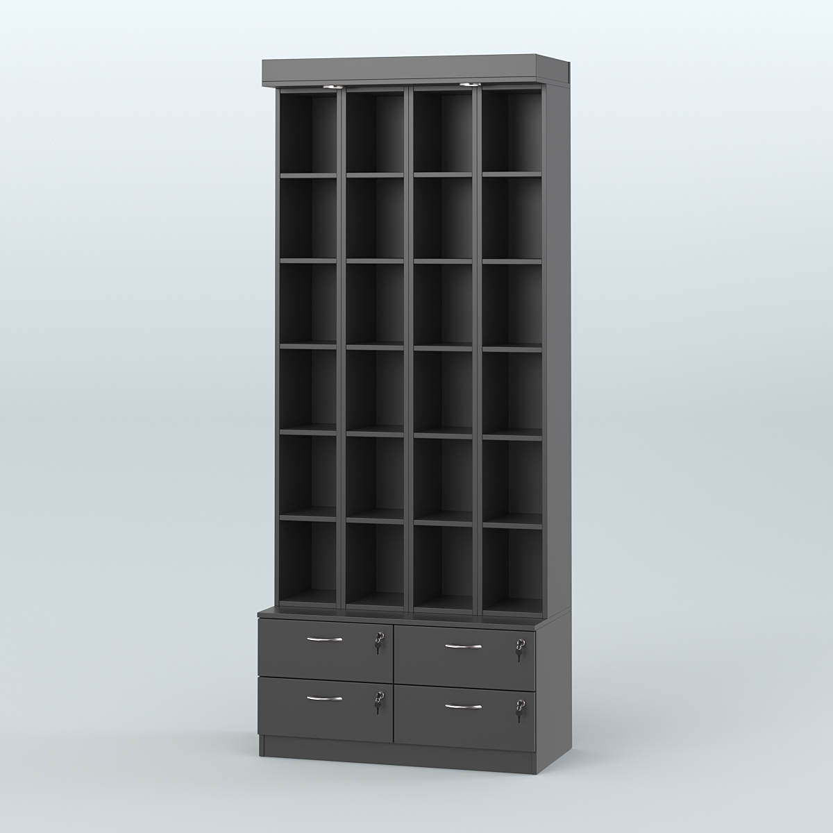 Витрина с накопителем для чая и кофе №2-1 (Т19) задняя стенка ДВП Черный