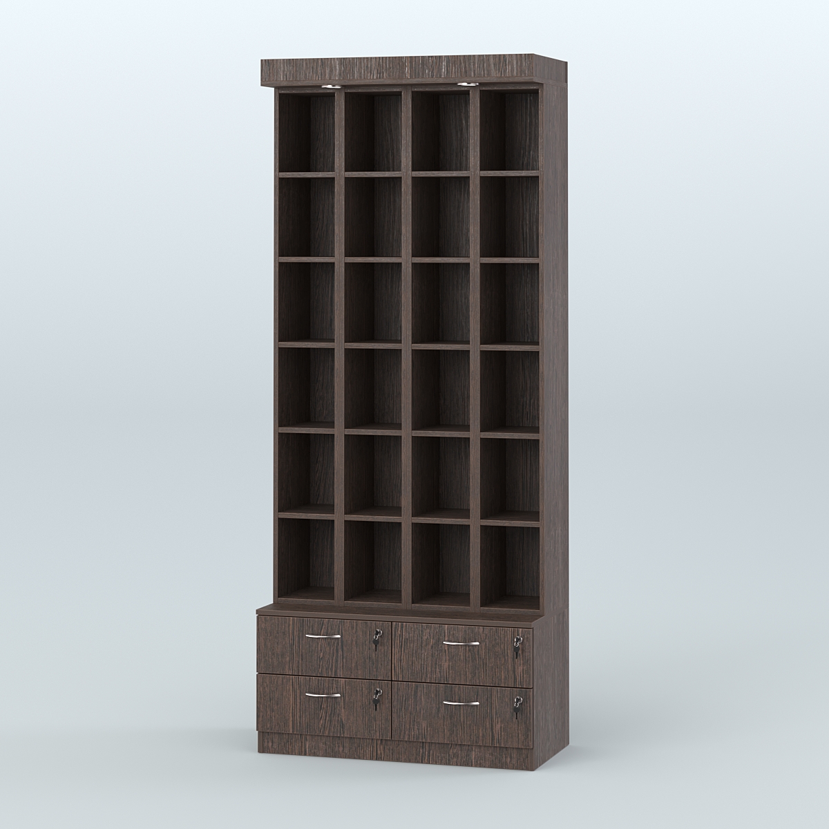 Витрина с накопителем для чая и кофе №2-1 (Т19) задняя стенка ДВП Дуб Венге