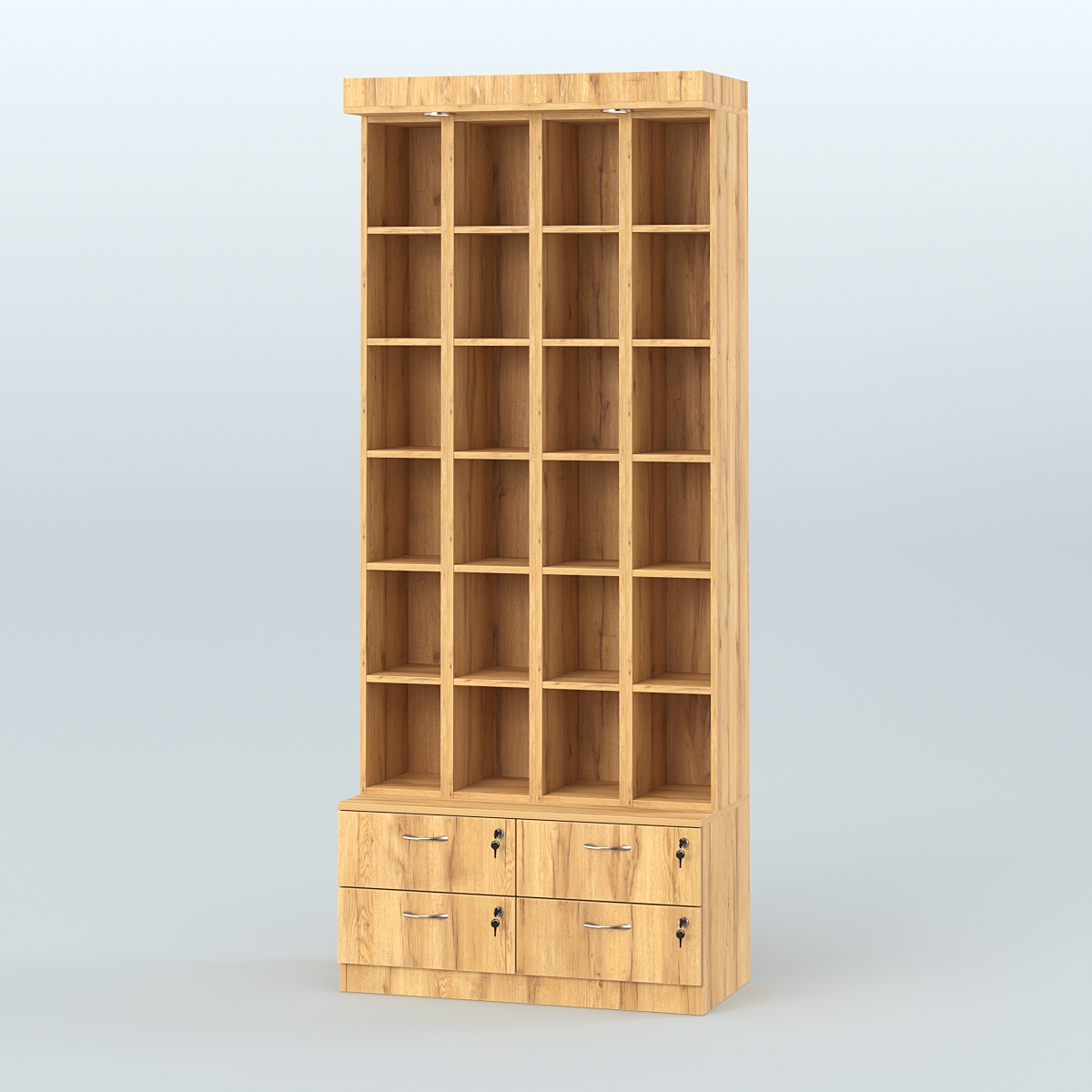 Витрина с накопителем для чая и кофе №2-1 (Т19) задняя стенка ДВП Дуб Золотистый