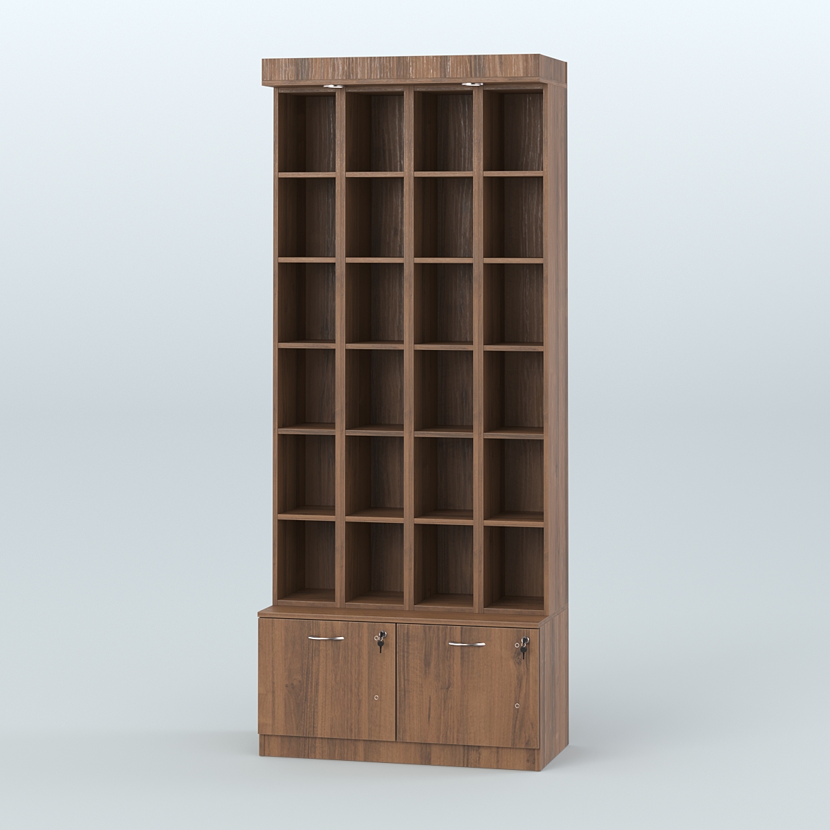 Витрина с двумя выдвижными ящиками для чая и кофе №3-1 (Т20) задняя стенка ДВП Орех