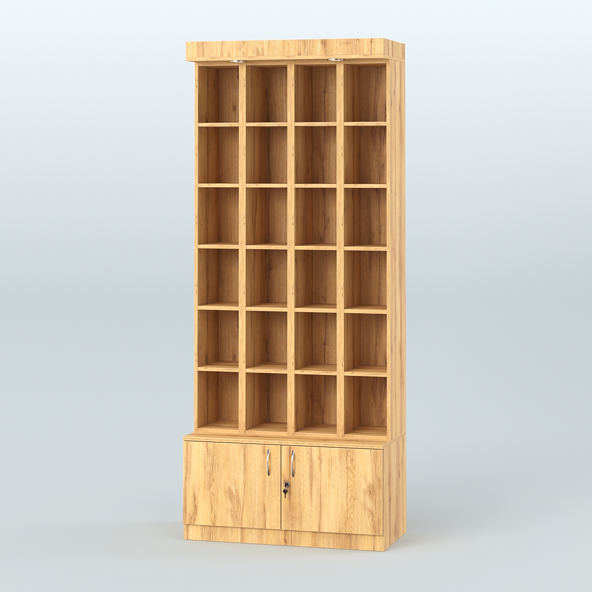 Витрина с открываю- щимися дверками для чая и кофе №4-1 (Т25) задняя стенка ДВП Дуб Золотистый