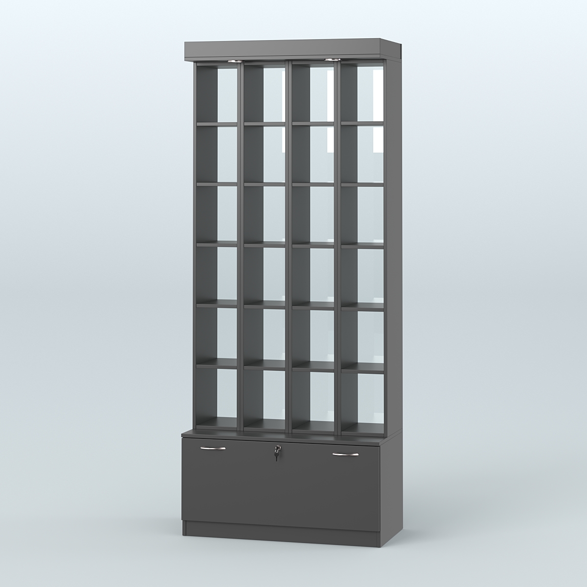 Витрина с каркасом из ДСП для чая и кофе №1-2 (Т16) - задняя стенка Стекло Черный