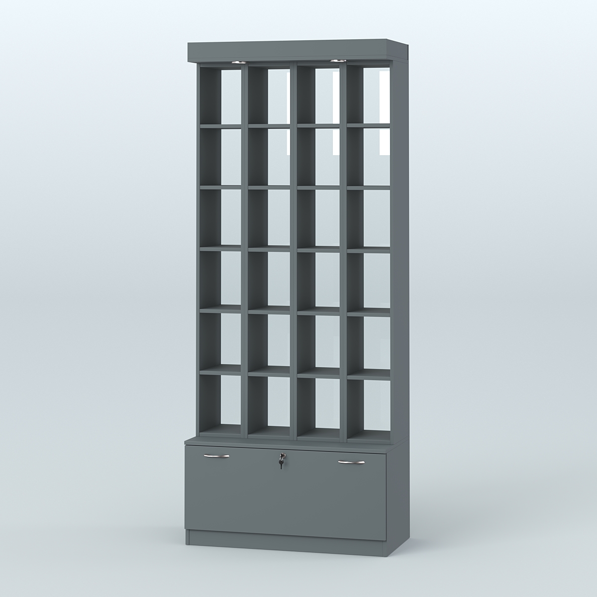 Витрина с каркасом из ДСП для чая и кофе №1-2 (Т16) - задняя стенка Стекло Темно-Серый