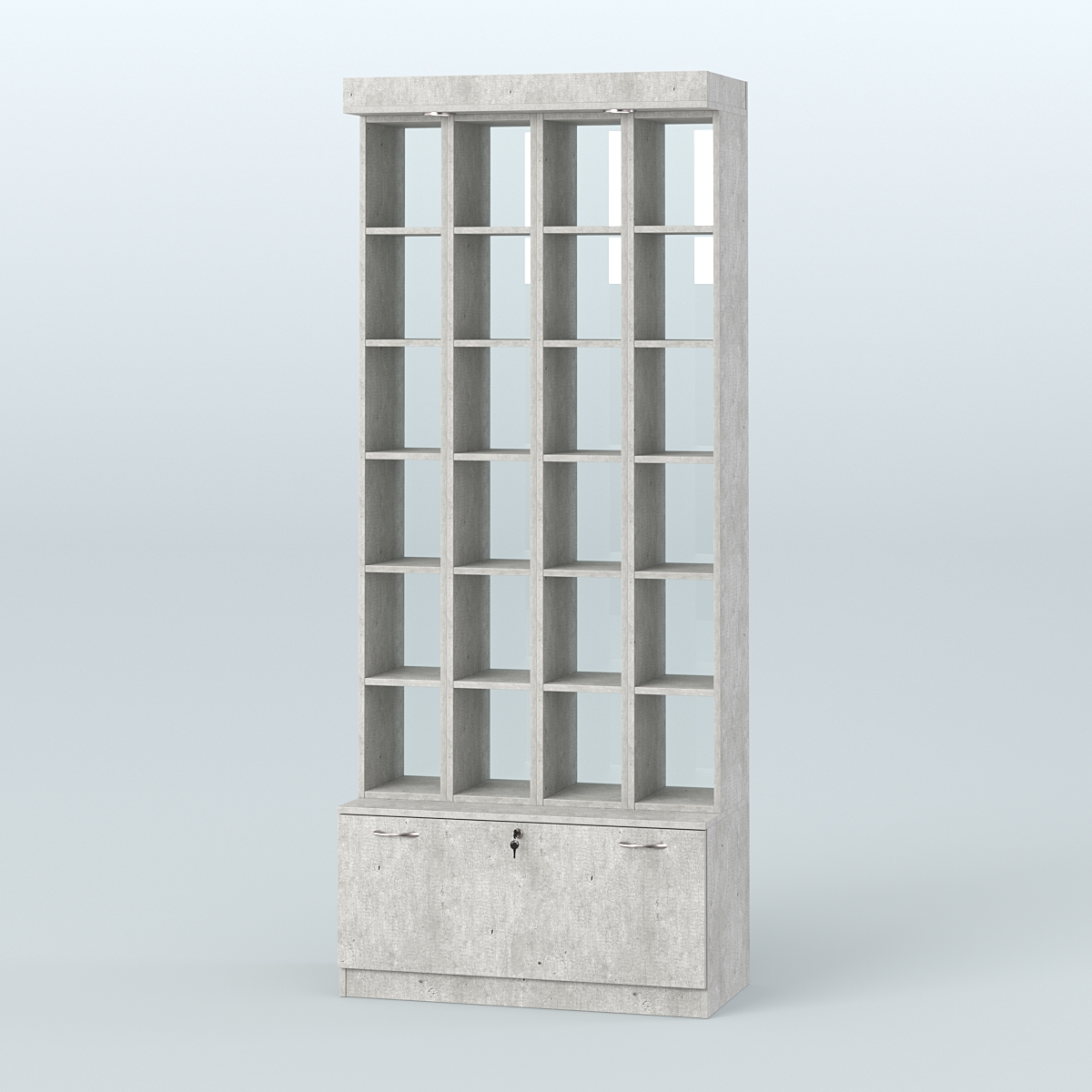 Витрина с каркасом из ДСП для чая и кофе №1-2 (Т16) - задняя стенка Стекло Метрополитан Грей