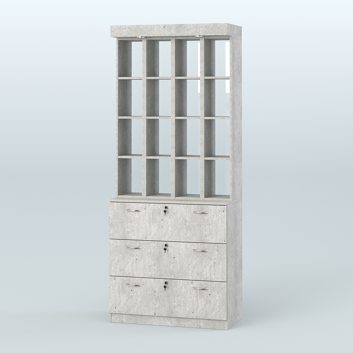 Витрина с накопителями на замке для чая и кофе №5-2 (Т18) задняя стенка Стекло Метрополитан Грей