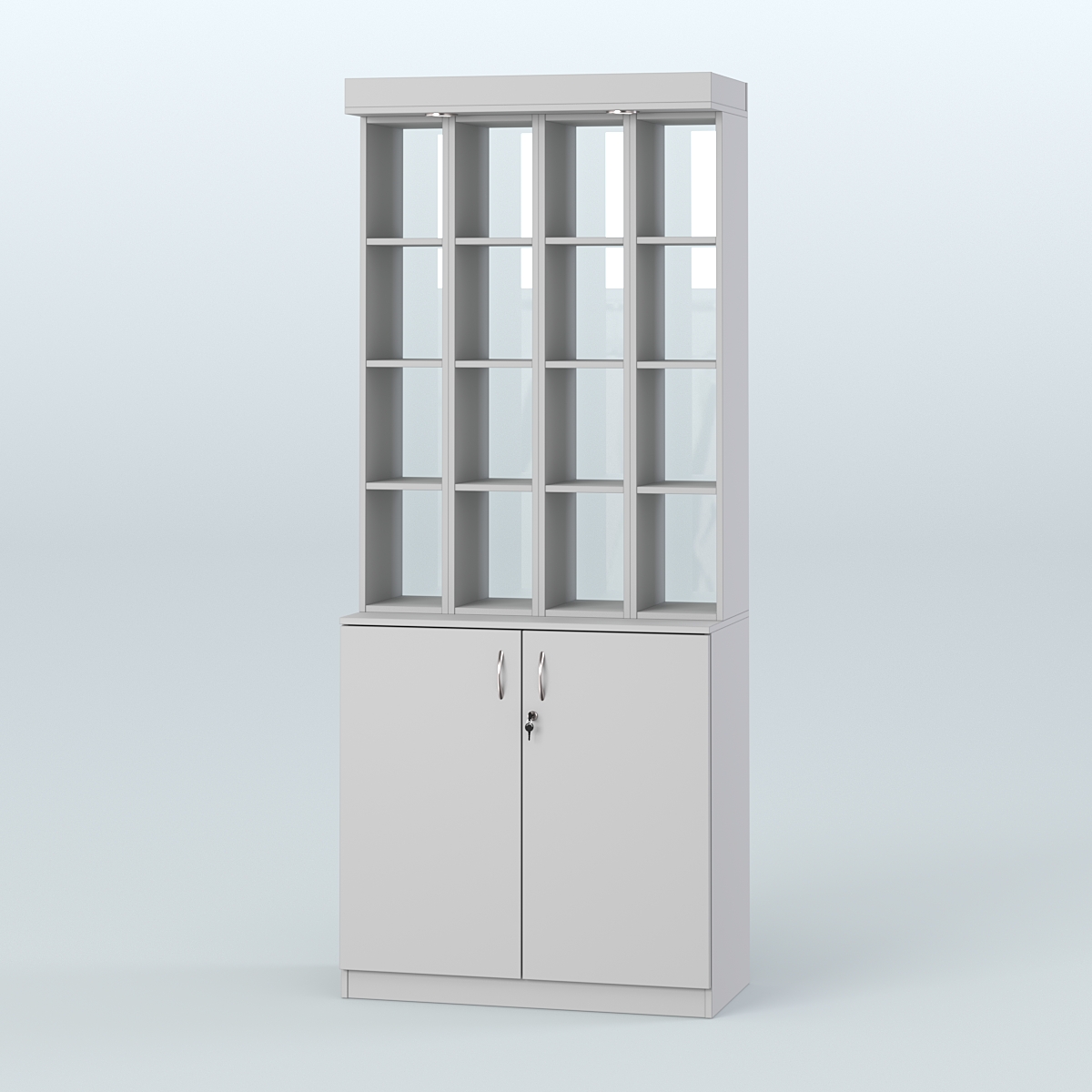 Витрина открытая для чая и кофе №6-2 (Т27) задняя стенка Стекло Серый