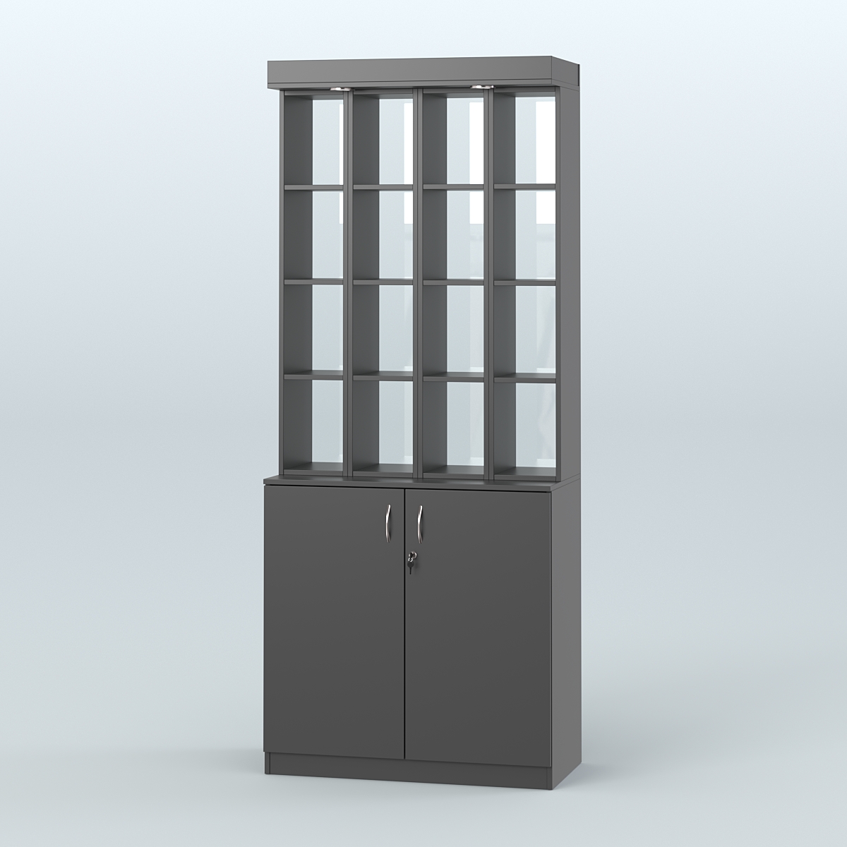 Витрина открытая для чая и кофе №6-2 (Т27) задняя стенка Стекло Черный