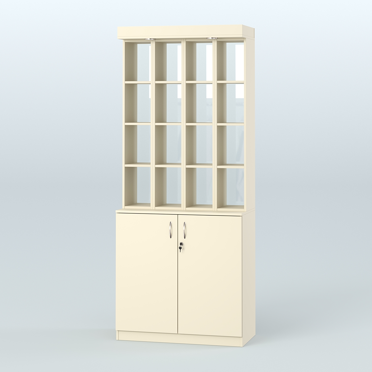 Витрина открытая для чая и кофе №6-2 (Т27) задняя стенка Стекло Крем Вайс