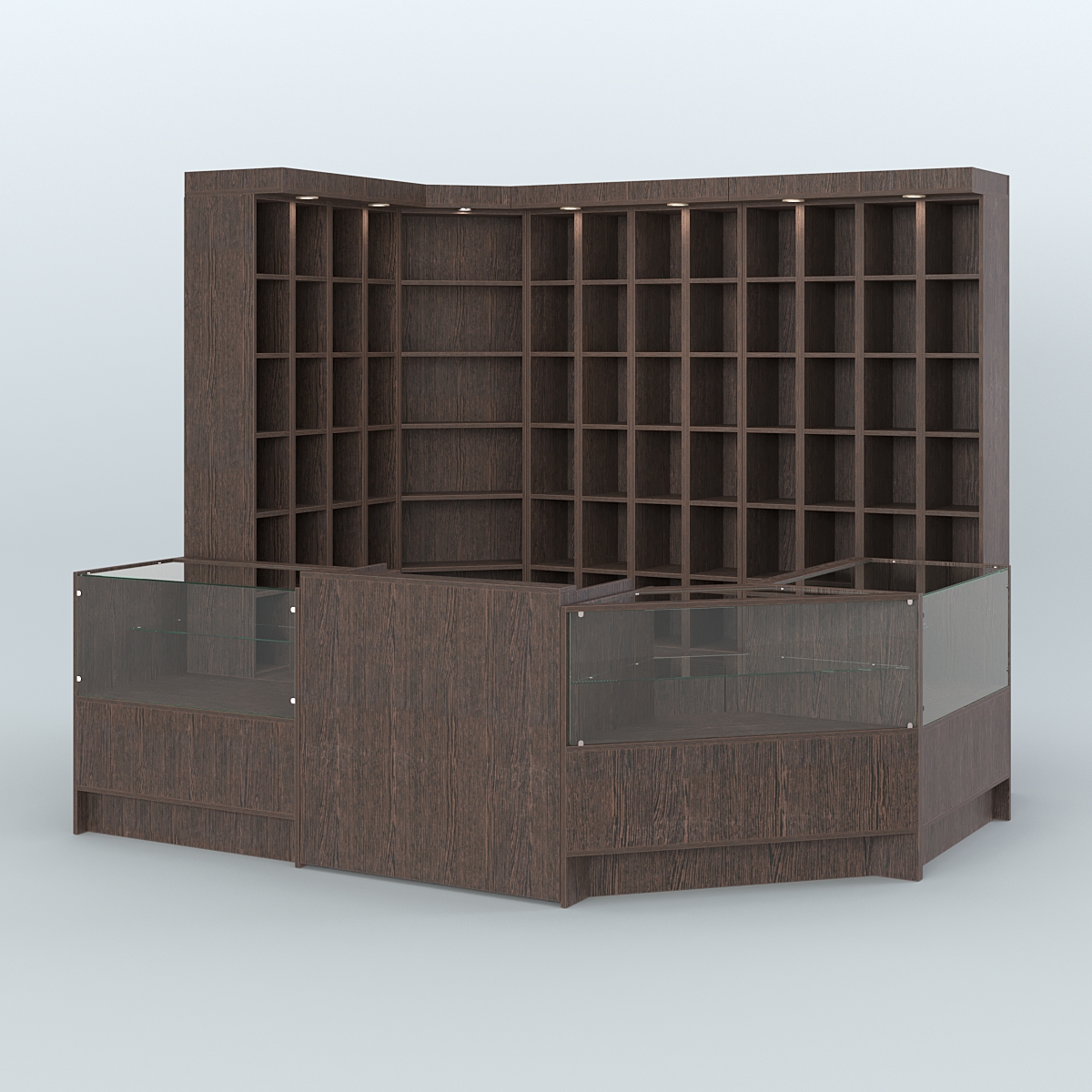 Павильон из витрин, прилавков для продажи чая и кофе №1 Дуб Венге