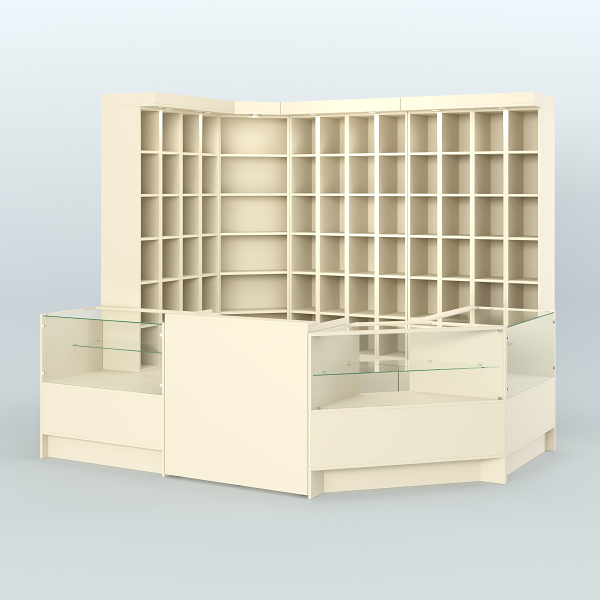 Павильон из витрин, прилавков для продажи чая и кофе №1 Крем Вайс