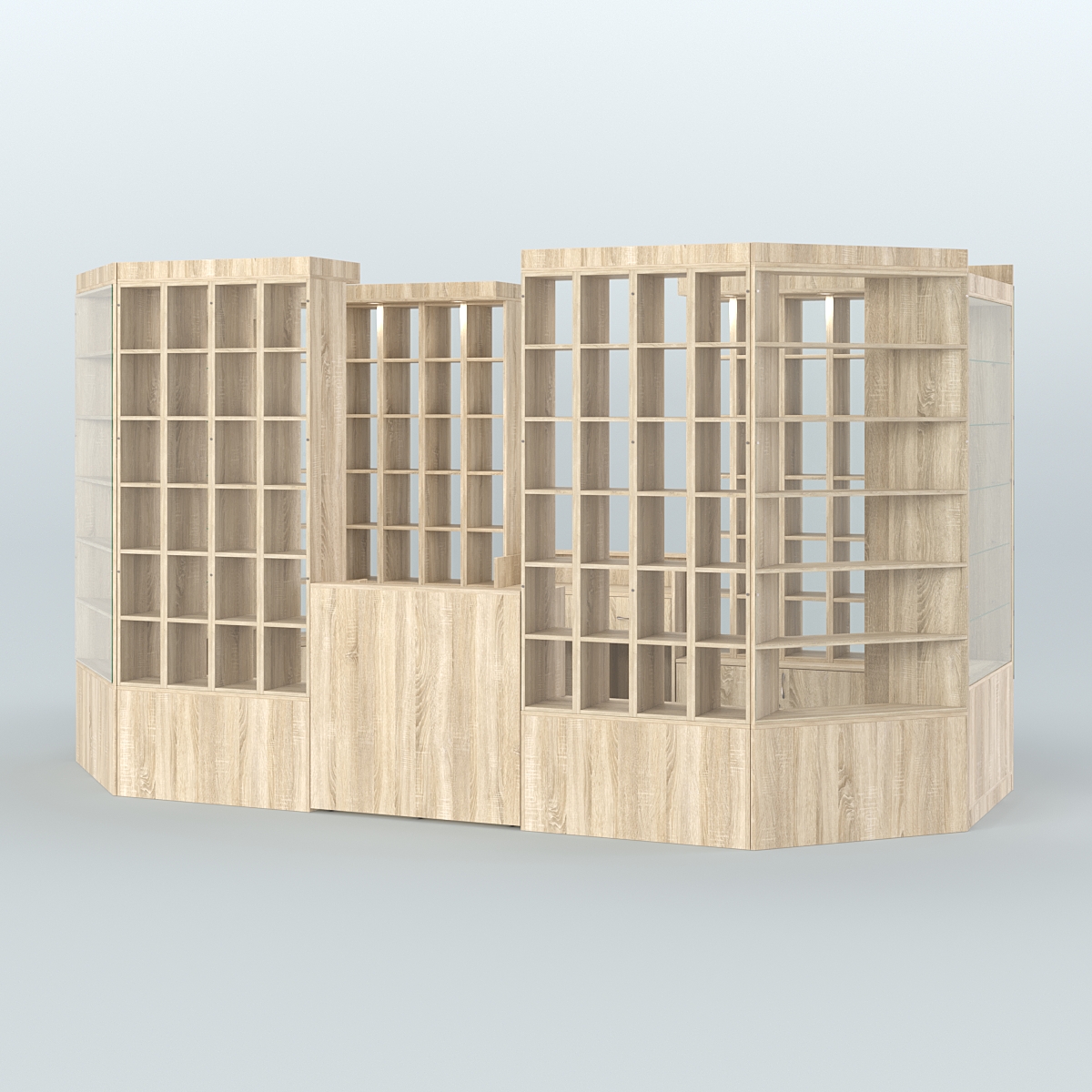 Павильон с двумя кассовыми прилавками для продажи чая и кофе №2 Дуб сонома