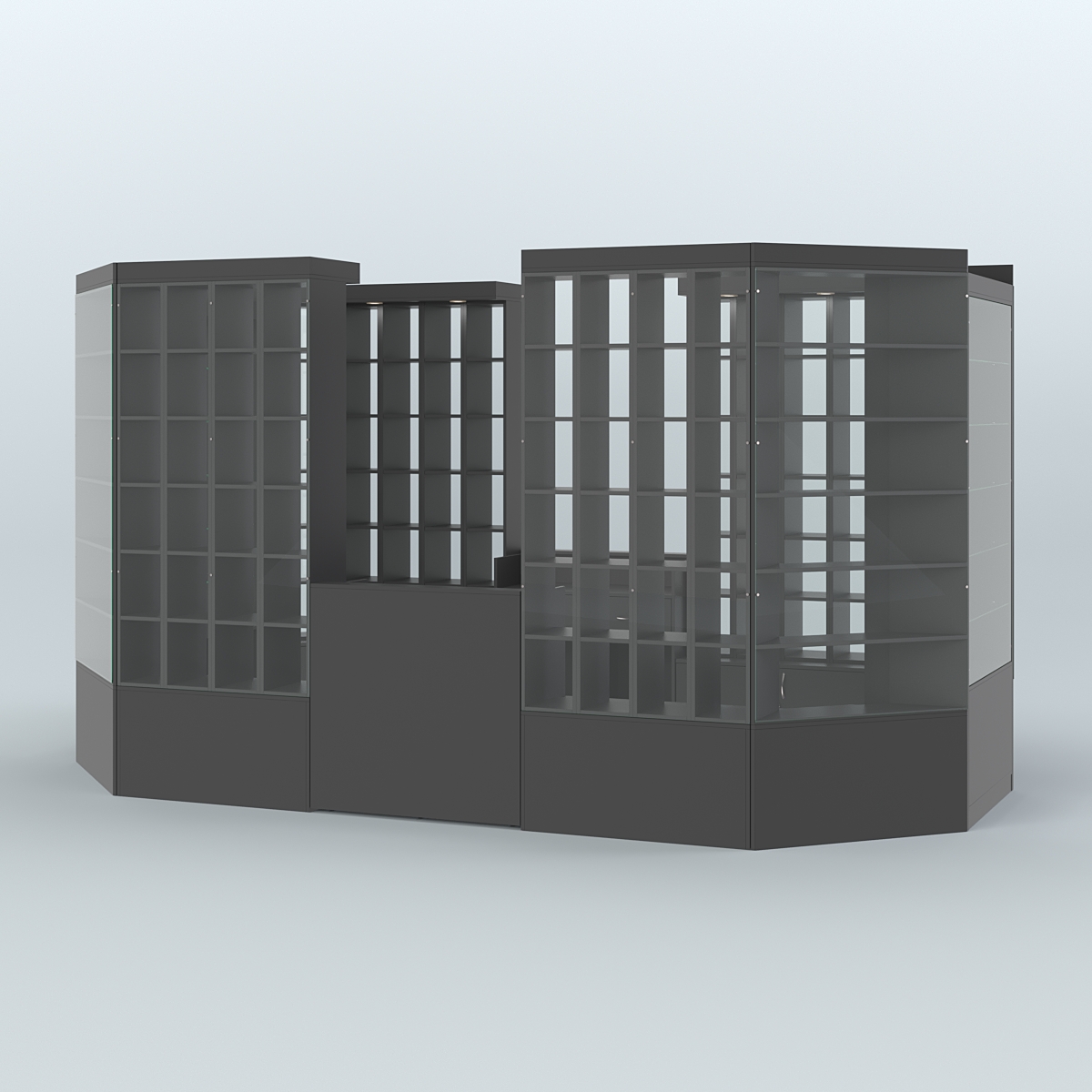 Павильон с двумя кассовыми прилавками для продажи чая и кофе №2 Черный