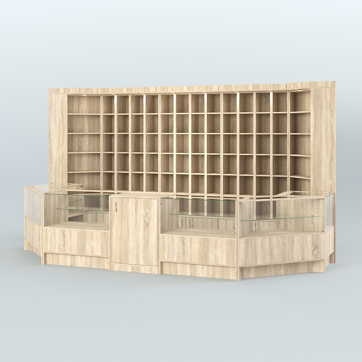 Павильон с недорогими витринами для продажи чая и кофе №3 Дуб сонома