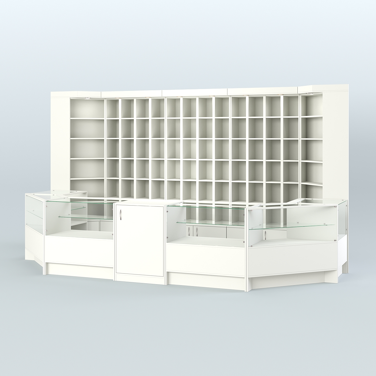 Павильон с недорогими витринами для продажи чая и кофе №3 Белый