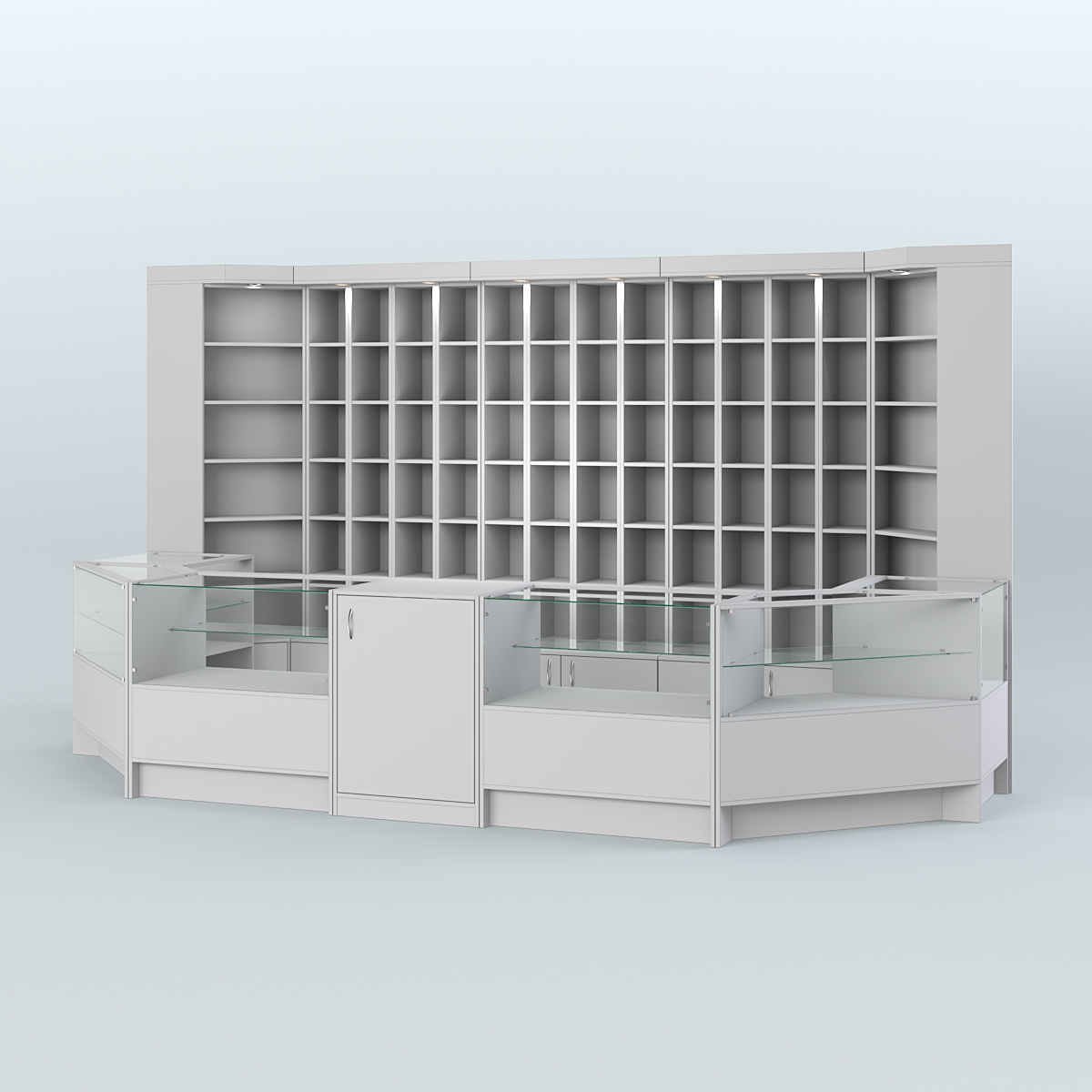 Павильон с недорогими витринами для продажи чая и кофе №3 Серый