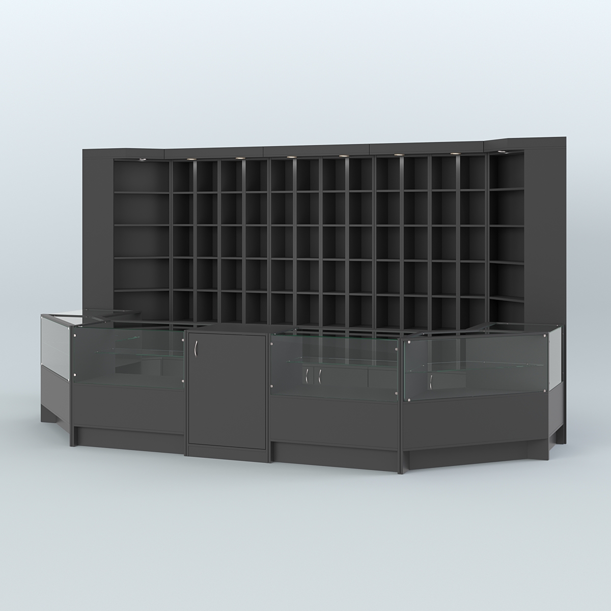 Павильон с недорогими витринами для продажи чая и кофе №3 Черный