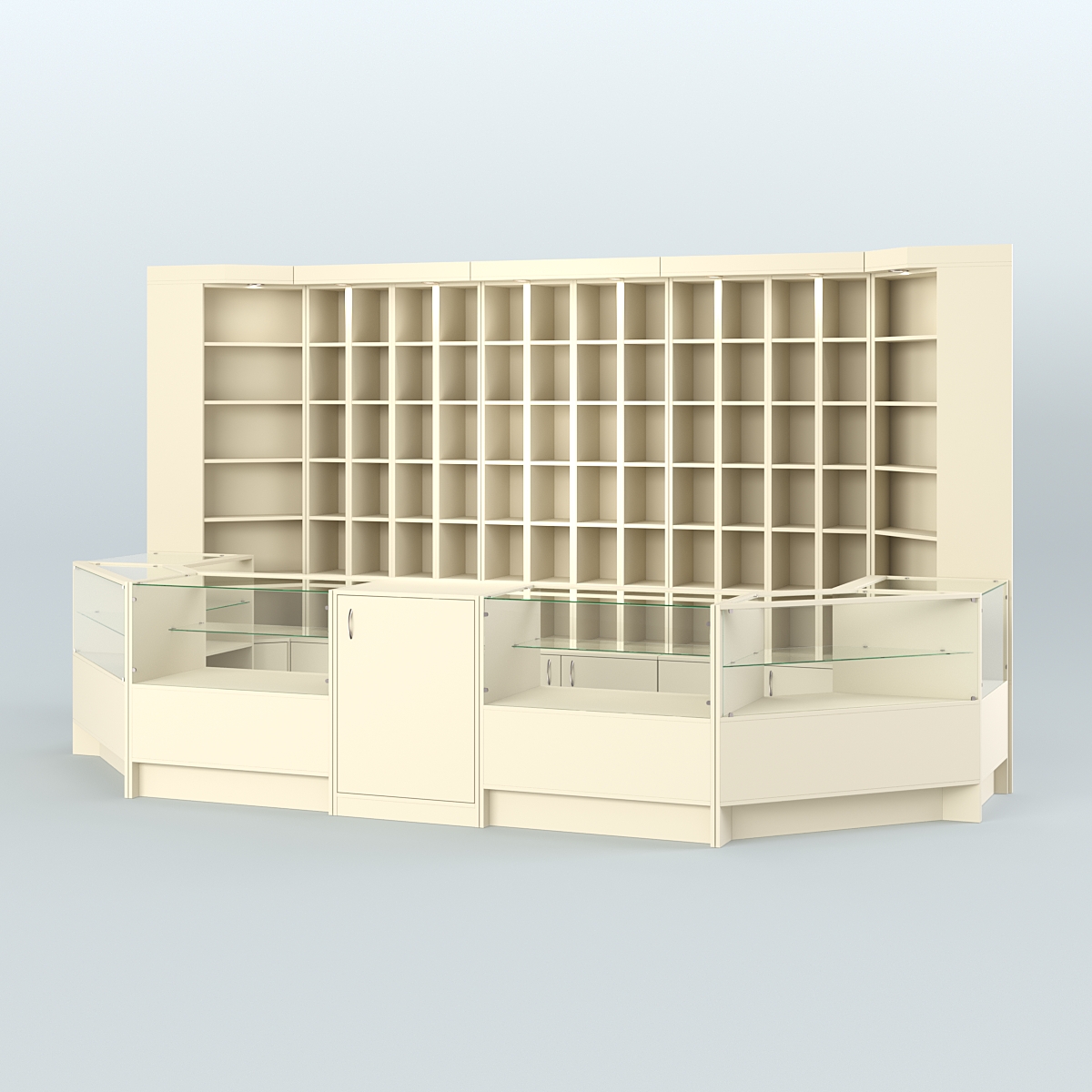 Павильон с недорогими витринами для продажи чая и кофе №3 Крем Вайс