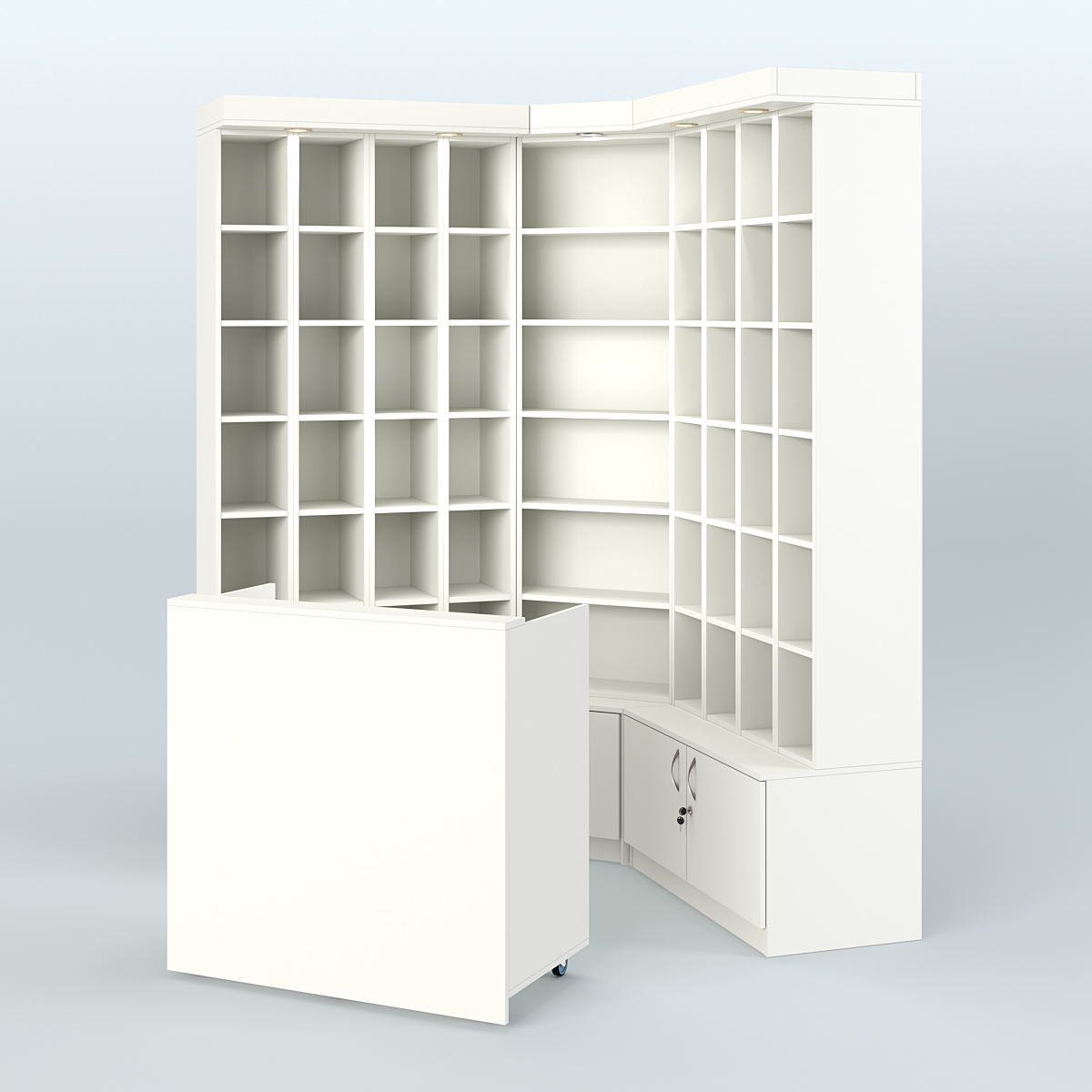 Павильон из открытых витрин для продажи чая и кофе №6 Белый