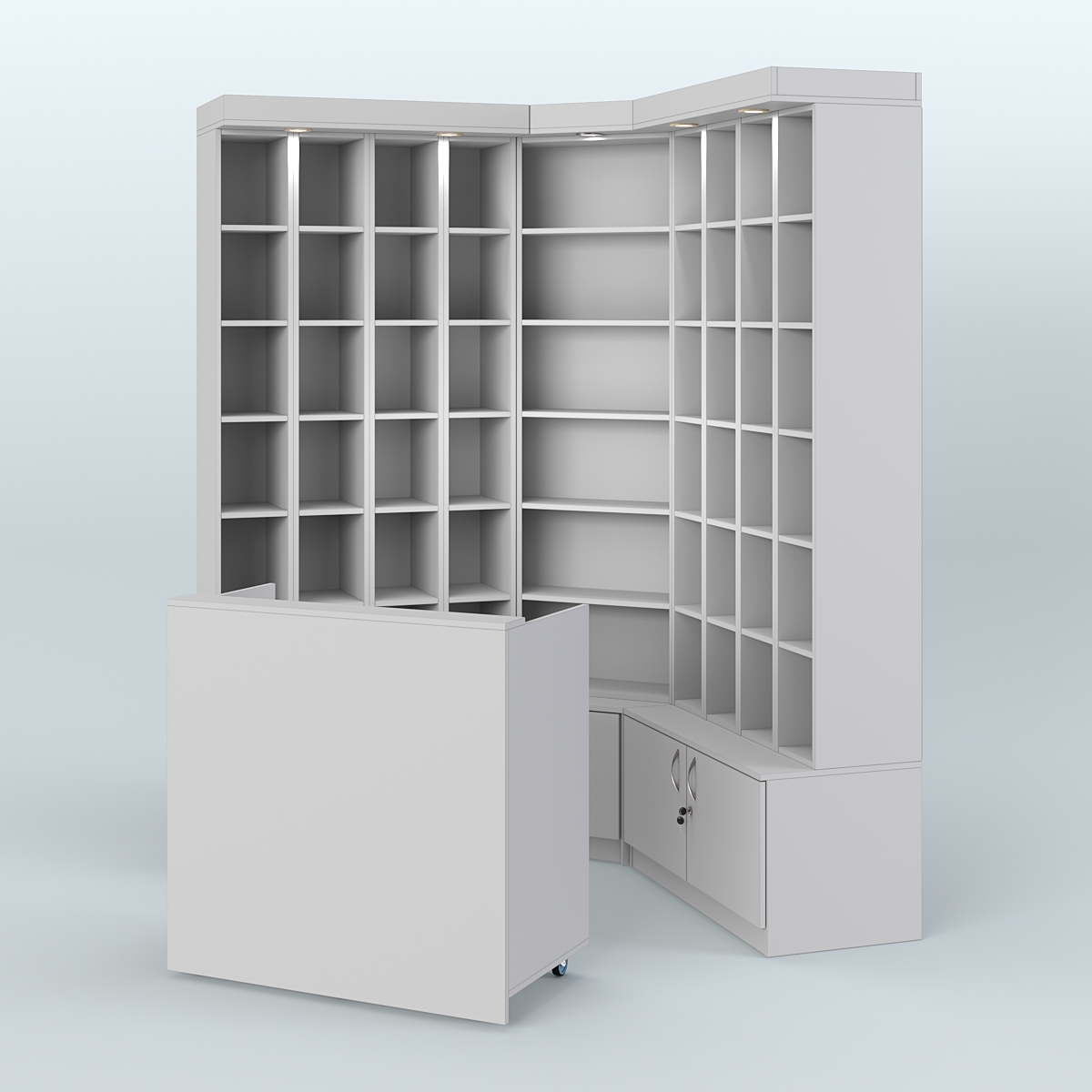 Павильон из открытых витрин для продажи чая и кофе №6 Серый