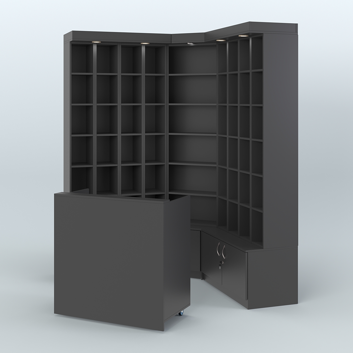 Павильон из открытых витрин для продажи чая и кофе №6 Черный