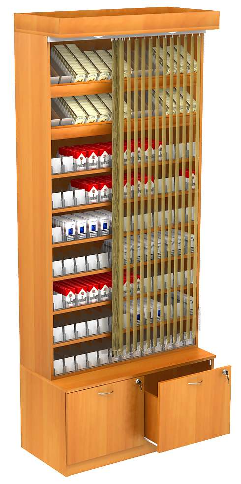 Стеллаж для сигарет с акриловыми диспенсерами T-20 Дуб Сонома