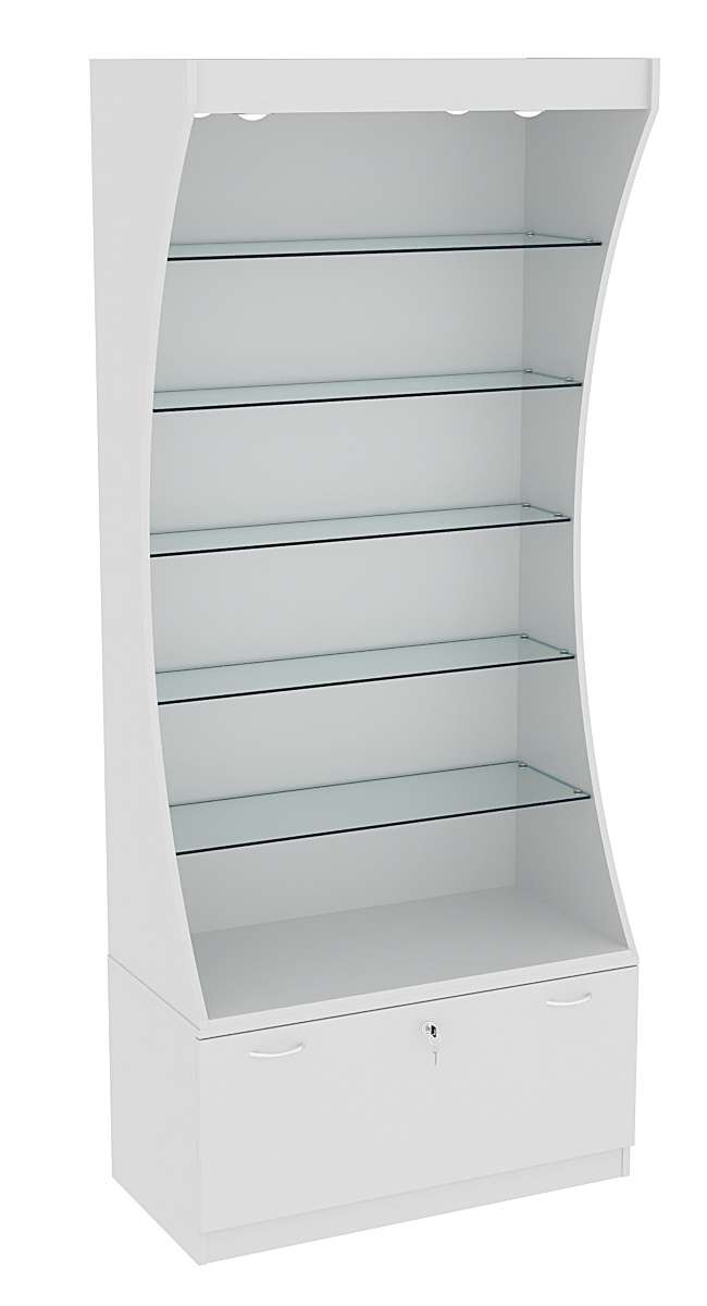 Витрина Радуга с верхней подсветкой №1-1 (Т-16) З/C-ДВП Серый