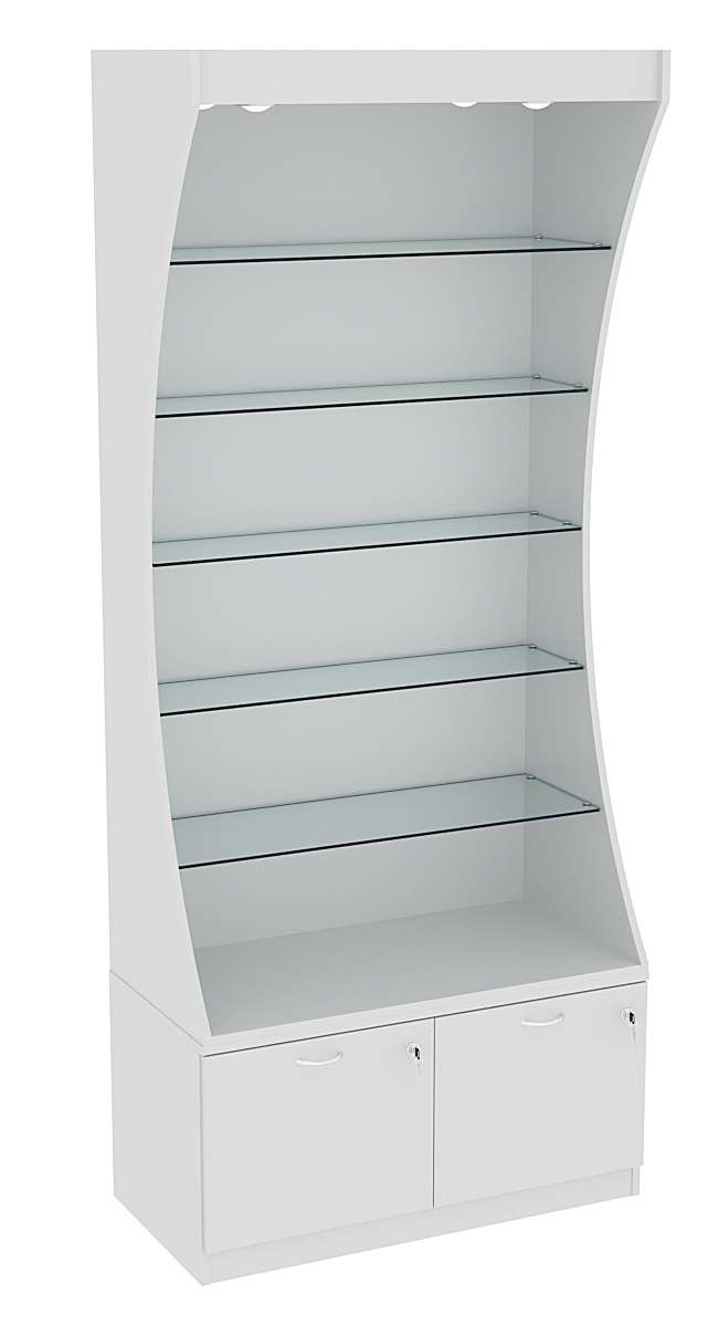 Витрина Радуга с пятью полками из стекла №3-1 (Т-20) З/C-ДВП Серый