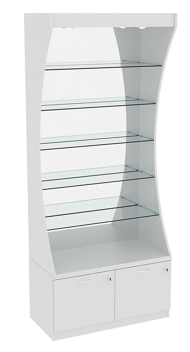 Витрина пристенная Радуга №3-3 (Т-20) З/C-зеркало Серый