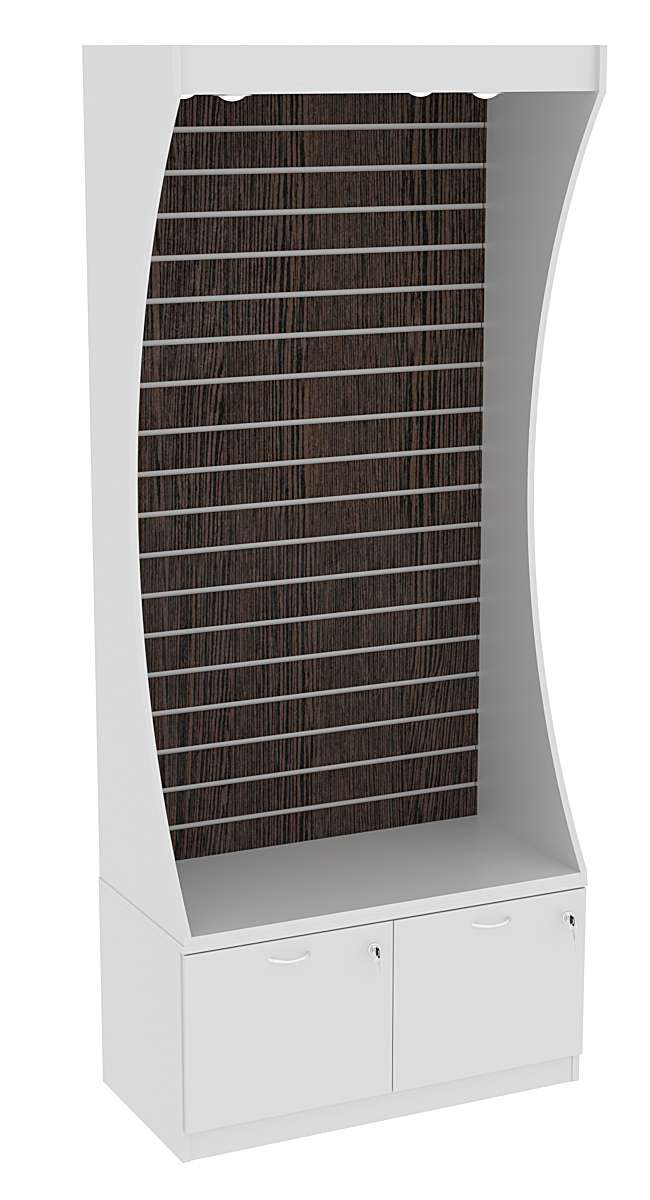 Витрина Радуга с двумя выдвижными ящиками №3-4 (Т-20) З/C-экономпанель Серый