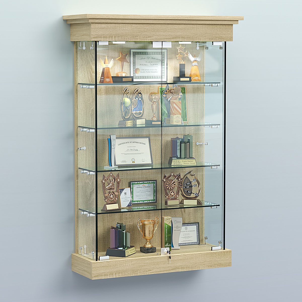 Витрина для музеев "Коллекция" настенная №1-4 Дуб Сонома